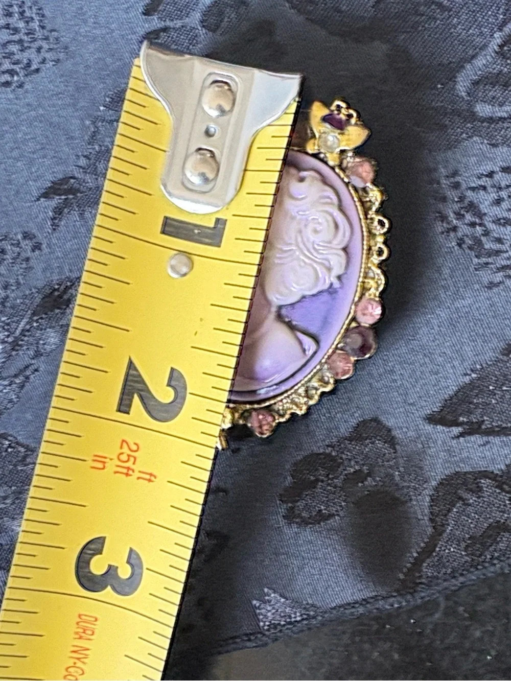 Vintage Purple Cameo Brooch
